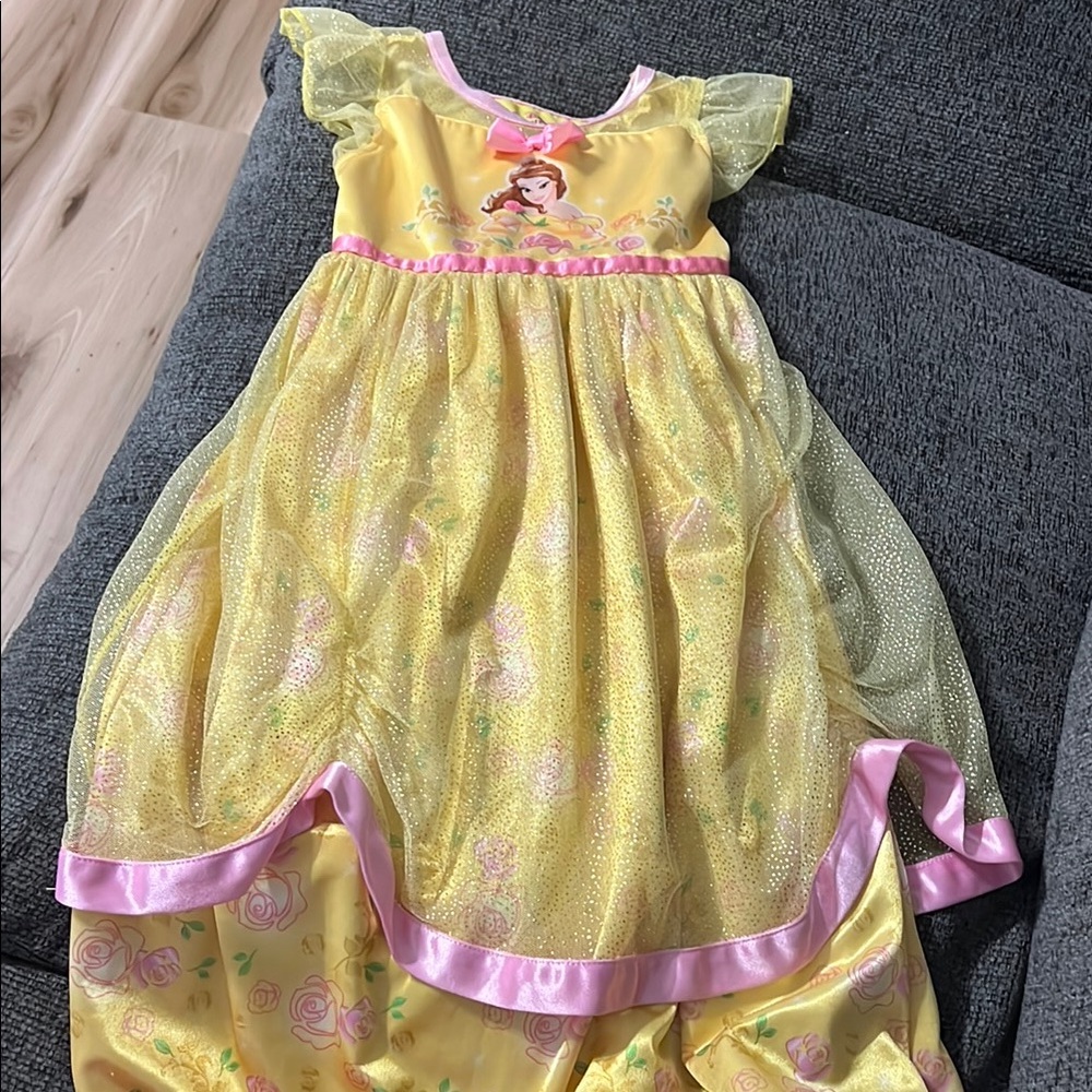 Yellow Princess Dress with Pink Accents